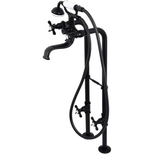 image:imageKingston Brass CCK246K7 Essex Freestanding Clawfoot Tub Faucet Package with Supply Line Brushed BrassMatte Black