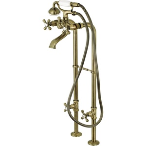 image:imageKingston Brass CCK266K3 Kingston Freestanding Tub Faucet with Supply Line and Stop Valve Antique BrassAntique Brass