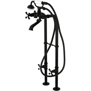 image:imageKingston Brass CCK266K3 Kingston Freestanding Tub Faucet with Supply Line and Stop Valve Antique BrassMatte Black