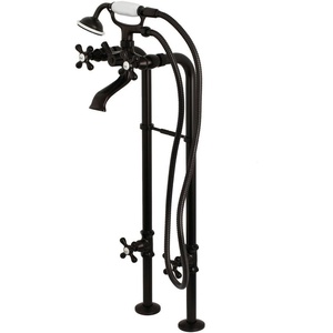 image:imageKingston Brass CCK266K3 Kingston Freestanding Tub Faucet with Supply Line and Stop Valve Antique BrassOil Rubbed Bronze