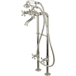 image:imageKingston Brass CCK266K3 Kingston Freestanding Tub Faucet with Supply Line and Stop Valve Antique BrassPolished Nickel