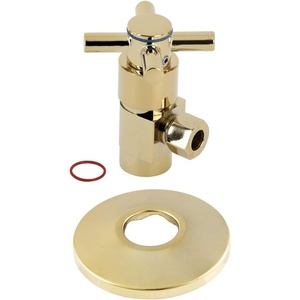 image:imageKingston Brass CD43302DXK 12IPS x 38OD AntiSeize Deluxe QuarterTurn Ceramic Hardisc Cartridge Angle Stop with Flange Polished Brass