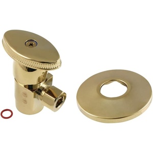 image:imageKingston Brass CD43302VAK 12IPS x 38OD AntiSeize Deluxe QuarterTurn Ceramic Hardisc Cartridge Angle Stop with Flange Polished Brass