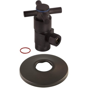 image:imageKingston Brass CD43305DXK 12IPS x 38OD AntiSeize Deluxe QuarterTurn Ceramic Hardisc Cartridge Angle Stop with Flange Oil Rubbed Bronze