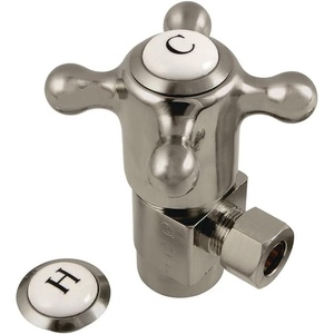 image:imageKingston Brass CD43308BX 12IPS x 38OD AntiSeize Quarter Turn Angle Stop Brushed Nickel