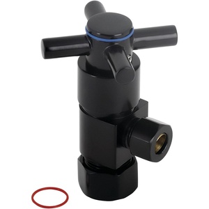 image:imageKingston Brass CD53300DX Concord 58 OD x 38 OD AntiSeize Deluxe Quarter Turn Ceramic Hardisc Cartridge Angle Stop Matte Black