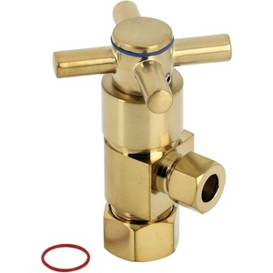 image:imageKingston Brass CD53307DX Concord 58 OD x 38 OD AntiSeize Deluxe Quarter Turn Ceramic Hardisc Cartridge Angle Stop Brushed Brass