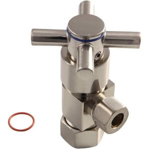 image:imageKingston Brass CD53308DX Concord 58 OD x 38 OD AntiSeize Deluxe Quarter Turn Ceramic Hardisc Cartridge Angle Stop Brushed Nickel