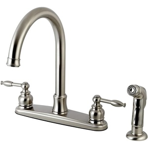 image:imageKingston Brass FB7798KLSP Knight 8Inch Centerset Kitchen Faucet with Sprayer Brushed NickelBrushed Nickel
