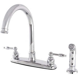 image:imageKingston Brass FB7798KLSP Knight 8Inch Centerset Kitchen Faucet with Sprayer Brushed NickelPolished Chrome