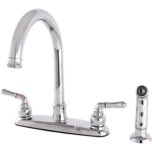 image:imageKingston Brass FB7798NMLSP Naples 8Inch Centerset Kitchen Faucet with Sprayer Brushed NickelPolished Chrome