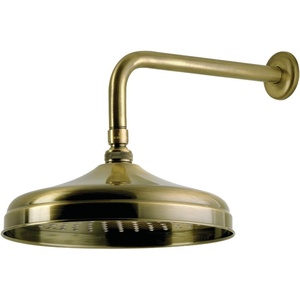 image:imageKingston Brass K225K38 Trimscape 10 Round Raindrop Brass Shower Head with 12 Shower Arm Brushed NickelAntique Brass