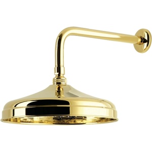 image:imageKingston Brass K225K38 Trimscape 10 Round Raindrop Brass Shower Head with 12 Shower Arm Brushed NickelPolished Brass