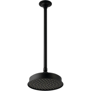 image:imageKingston Brass K324K23 Trimscape 8 Round Brass Shower Head with 17 Ceiling Mounted Shower Arm Antique BrassMatte Black
