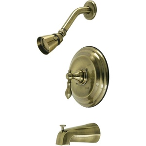 image:imageKingston Brass KB3633ACL American Classic SingleHandle Pressure Balanced Tub and Shower Faucet in Antique BrassAntique Brass