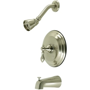 image:imageKingston Brass KB3633ACL American Classic SingleHandle Pressure Balanced Tub and Shower Faucet in Antique BrassBrushed Nickel