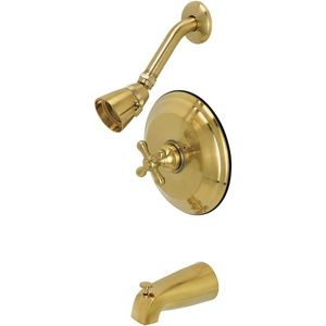image:imageKingston Brass KB3637AX Restoration SingleHandle Pressure Balanced Tub and Shower Faucet in Brushed BrassBrushed Brass