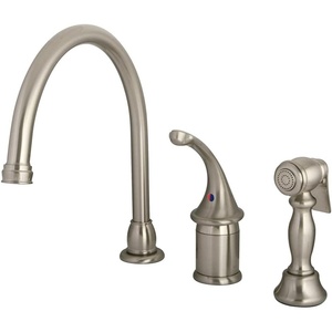 image:imageKingston Brass KB3811GLBS Georgian Kitchen Faucet with Brass Sprayer ChromeBrushed Nickel