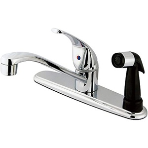 image:imageKingston Brass KB5730 Chatham Single Lever Handle Kitchen Faucet with Deck Sprayer 8Inch Polished ChromeWith Deck Sprayer