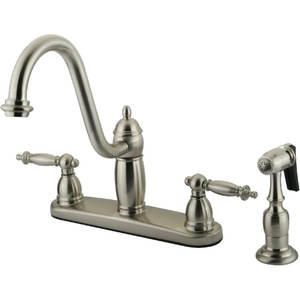image:imageKingston Brass KB7118TLBS Templeton 8Inch Kitchen Faucet with Brass Sprayer Brushed NickelBrushed Nickel