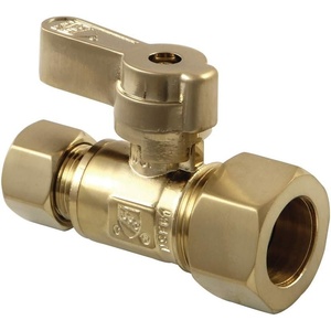 image:imageKingston Brass KF5335 58 OD x 38 OD Comp Straight Stop Valve Polished ChromeBrushed Brass