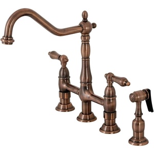 image:imageKingston Brass KS127ALBSAC Heritage Bridge Kitchen Faucet Antique Copper 1388 x 856 x 1313Antique Copper