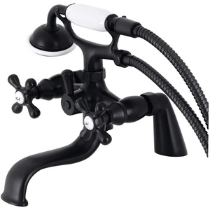 image:imageKingston Brass KS227MB Kingston Deck Mount Clawfoot Tub Faucet with Hand Shower Matte Black