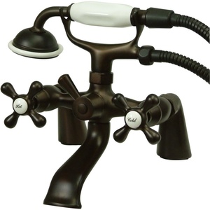 image:imageKingston Brass KS267SN Kingston Clawfoot Tub Faucet with Hand Shower Brushed NickelOil Rubbed Bronze