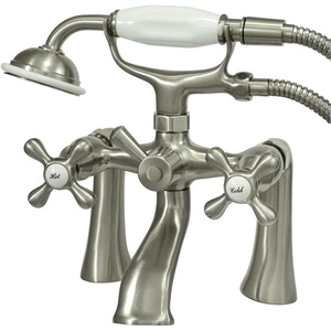 image:imageKingston Brass KS268PB Kingston Clawfoot Tub Faucet with Hand Shower Polished BrassBrushed Nickel