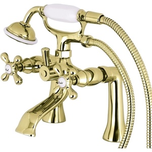 image:imageKingston Brass KS268PB Kingston Clawfoot Tub Faucet with Hand Shower Polished BrassPolished Brass