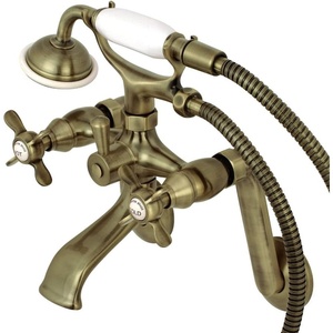 image:imageKingston Brass KS289ORB Kingston Tub Wall Mount Clawfoot Tub Faucet with Hand Shower Oil Rubbed BronzeAntique Brass