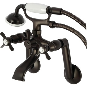 image:imageKingston Brass KS289ORB Kingston Tub Wall Mount Clawfoot Tub Faucet with Hand Shower Oil Rubbed BronzeOil Rubbed Bronze