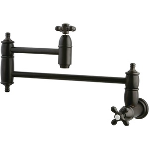 image:imageKingston Brass KS3101AX Pot Filler Metal Cross Handle Polished Chrome 818Inch Spout HeightOil Rubbed Bronze