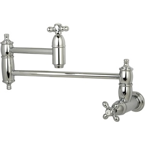 image:imageKingston Brass KS3101AX Pot Filler Metal Cross Handle Polished Chrome 818Inch Spout HeightPolished Chrome