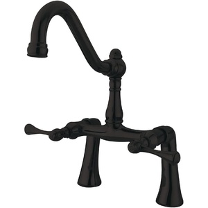 image:imageKingston Brass KS3238BL Restoration 7Inch Center Deck Mount Clawfoot Tub Faucet Brushed NickelOil Rubbed Bronze