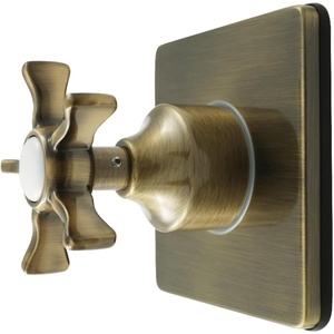 image:imageKingston Brass KS4041NX Hamilton SingleHandle SixWay Diverter Valve with Square Trim Kit Polished ChromeAntique Brass