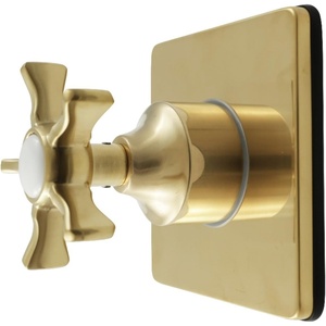 image:imageKingston Brass KS4041NX Hamilton SingleHandle SixWay Diverter Valve with Square Trim Kit Polished ChromeBrushed Brass