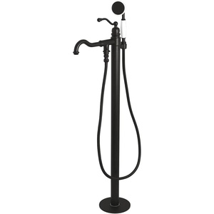 image:imageKingston Brass KS7137ABL Freestanding Roman Tub Filler With Hand Shower Brushed BrassMatte Black