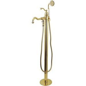 image:imageKingston Brass KS7137ABL Freestanding Roman Tub Filler With Hand Shower Brushed BrassPolished Brass