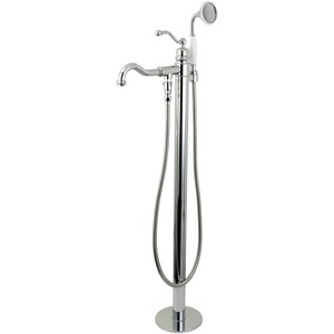 image:imageKingston Brass KS7137ABL Freestanding Roman Tub Filler With Hand Shower Brushed BrassPolished Chrome