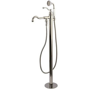 image:imageKingston Brass KS7137ABL Freestanding Roman Tub Filler With Hand Shower Brushed BrassPolished Nickel