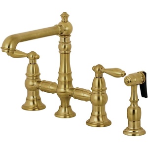 image:imageKingston Brass KS7271ALBS Kitchen Faucet with Side Sprayer Polished ChromeBrushed Brass