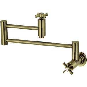 image:imageKingston Brass KS810ZXAC Millennium Wall Mount Pot Filler Kitchen Faucet Antique CopperAntique Brass