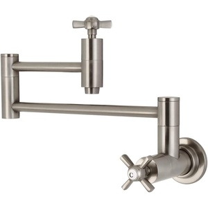 image:imageKingston Brass KS810ZXAC Millennium Wall Mount Pot Filler Kitchen Faucet Antique CopperBrushed Nickel
