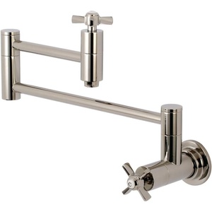 image:imageKingston Brass KS810ZXAC Millennium Wall Mount Pot Filler Kitchen Faucet Antique CopperPolished Nickel