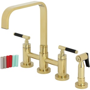 image:imageKingston Brass KS8252CKLBS Kaiser Bridge Kitchen Faucet with Brass Side Sprayer Polished Brass