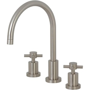 image:imageKingston Brass KS8721DXLS Widespread Kitchen Faucet Polished ChromeBrushed Nickel