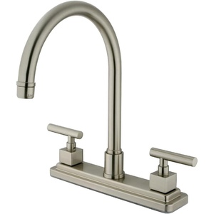 image:imageKingston Brass KS8792CQLLS Claremont Centerset Kitchen Faucet Polished BrassBrushed Nickel
