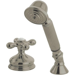 image:imageKingston Brass KSK3331AXTR Deck Mount Hand Shower with Diverter for Roman Tub Faucet Polished ChromeBrushed Nickel