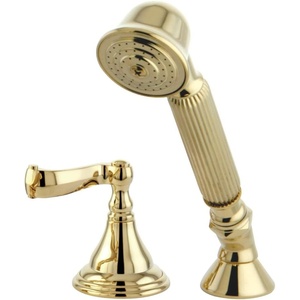 image:imageKingston Brass KSK5362FLTR Deck Mount Hand Shower with Diverter for Roman Tub Faucet Polished BrassPolished Brass